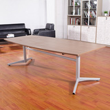简约现代板式钢架会议桌椅组合简易条形长桌员工培训桌开会洽谈桌