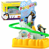 电动小企鹅爬楼梯音乐滑梯轨道儿童节益智玩具车