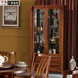 中式家具 双门实木酒柜 美式复古玻璃酒柜 客厅酒柜隔断 高餐边柜