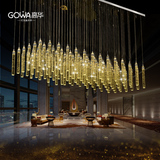 高华别墅复式楼客厅餐厅现代简约长形LED气泡水晶吸顶吊灯具灯饰