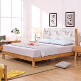 日式现代简约床 橡胶木实木床1.5/1.8米双人床muji卧室家具单人床