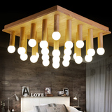 北欧吸顶灯 设计师艺术创意个性实木LED吸顶灯 客厅卧室木艺灯