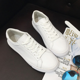 2016春季新款小白鞋女白色板鞋子休闲平底韩版学院风圆头系带单鞋