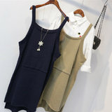 2015秋季新款 韩版休闲 藏蓝色针织背带裙 连衣裙 针织吊带裙子
