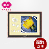 精准印花KEC十字绣系列正品专卖 花卉H002滴露玫瑰(黄)客厅卧室