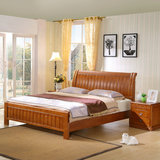 特价环保南康实木床住宅家具双人床1.8米1.5大床架简约橡胶木婚床