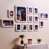欧式创意婚纱照客厅组合 12框亚克力卧室照片墙 做旧相框挂墙热卖