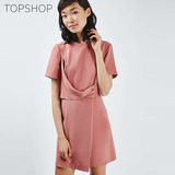TOPSHOP2016春夏新款粉色圆领短袖裹身女士连衣裙10N17JBLS