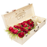 19朵玫瑰花礼盒情人节鲜花速递同城北京花店生日520木质红白花盒