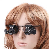 包邮 9892A双眼带灯放大镜 眼镜式带LED灯维修放大镜 20倍 头戴式