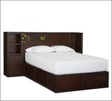 上海家具工厂定制美式组合实木床 卧室双人床 高箱抽屉床定做桦木