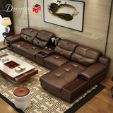 进口中厚 沙发组合 皮沙发 客厅 皮艺沙发 带充电功能 真皮沙发