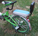 后坐垫儿童座椅扶手把彩色自行车后座垫带靠背后架加厚单车电动车
