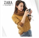 ZARA女装正品2015秋冬新款韩版高领纯色时尚套头毛衣针织显瘦打底