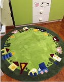 圆形儿童卡通地毯地中海儿童房地毯包邮卧室书房地毯防滑