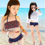 天天特价韩国中大童夏季女孩泳装儿童比基尼分体防晒女童泳衣套装