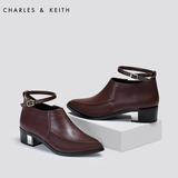 CHARLES&KEITH平底短靴 CK1-90300306 时尚绑带低跟女靴