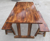 雷氏木业 碳化木户外桌椅套件 庭院桌椅组合家具阳台 休闲 小桌椅