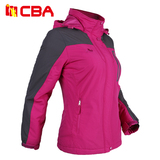 CBA春季女子运动风衣 女式运动服 连帽摇粒运动外套户外冲锋衣
