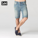 Lee专柜正品 2015年新品 男士破洞纯棉牛仔短裤 L14192360T10