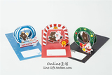韩国购line friends布朗熊兔圣诞节新年生日情人贺卡立体明信卡片