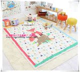 韩国纯棉可爱卡通绗缝地垫宝宝儿童可折叠水洗成品客厅地毯 现货