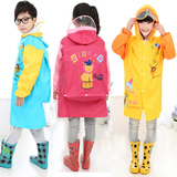 学生大帽檐儿童雨衣男童带书包加厚防水韩国公主儿童雨衣女童小孩