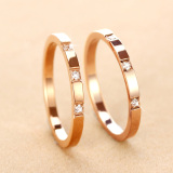 想你同款三颗钻戒指韩版18K玫瑰金情侣女对戒尾戒食指钻戒指指环