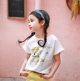 特价【现货】夏季韩国进口正品童装jk女童卡通猫头鹰短袖T恤0707