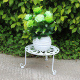 【天天特价】欧式铁艺单层花凳子单盆花架落地式置物架植物花椅子