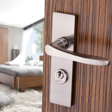 德国EKF 简约现代室内门锁 执手卧室实木门把手铜锁芯 不锈钢锁体