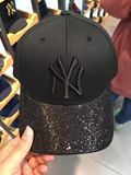 韩国代购现货 MLB专柜 黑色LA白色NY亮片帽bling闪亮亮片NY棒球帽
