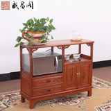 中式红木餐边柜碗柜 实木茶水柜储物柜厨房微波炉柜橱柜 仿古家具