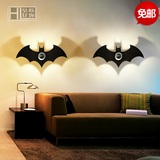 包邮创意雕刻影子壁灯设计师装饰艺术酒吧卧室木质壁灯蝙蝠侠2