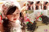韩版女婴儿帽子头饰儿童假发套发带女童网发套刘海长发小公主发箍