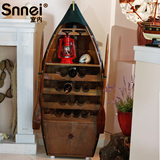 Snnei 木质船型收纳柜酒柜 地中海红酒置物架储物柜 传世佳酿