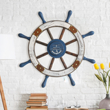 地中海欧式风格木质舵手船舵创意轮船方向盘 壁饰墙饰墙面装饰品