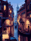 斐兰朵diy数字油画客厅卧室世界风景名胜欧美手绘二代淡彩威尼斯