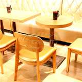 新款田园复古铁艺实木餐椅西餐厅奶茶店甜品店咖啡馆酒吧桌椅组合