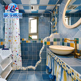 卫生间仿古砖罗浮威尔美式浴室厕所瓷砖地砖防滑地中海复古墙砖