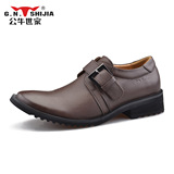 G.N.Shi Jia/公牛世家男鞋正装皮鞋真皮搭扣男士英伦皮鞋A105261