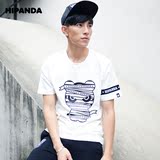 HIPANDA 你好熊猫 设计潮牌 2015新款 男款 绷带熊猫基本T恤