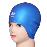 正品鲸鱼 护耳泳帽 男女长发防水游泳帽成人儿童硅胶泳帽送耳塞