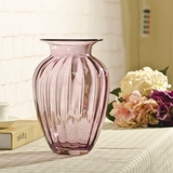 西贝家居  欧式透明玻璃花瓶  现代时尚花器 小浮雕餐桌花插摆件