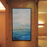 纯手绘抽象画海景画现代装饰油画客厅卧室床头过道走廊简约挂画