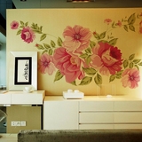 欧式花卉 床头墙贴卧室浪漫田园创意贴画 风景可移除墙面贴纸特大