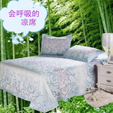 竹纤维凉席三件套单双人1.8米1.5可机洗水洗折叠夏天床上用品包邮