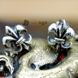 泰国进口 925纯银克罗心经典锚花造型泰银耳钉