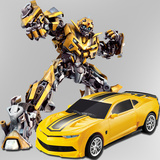 遥控汽车变形一键变形玩具充电动飞机大黄蜂汽车机器人