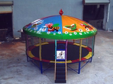 直销室外儿童带顶蹦蹦床大型圆形玻璃钢顶蹦床幼儿园彩蝶蹦床玩具